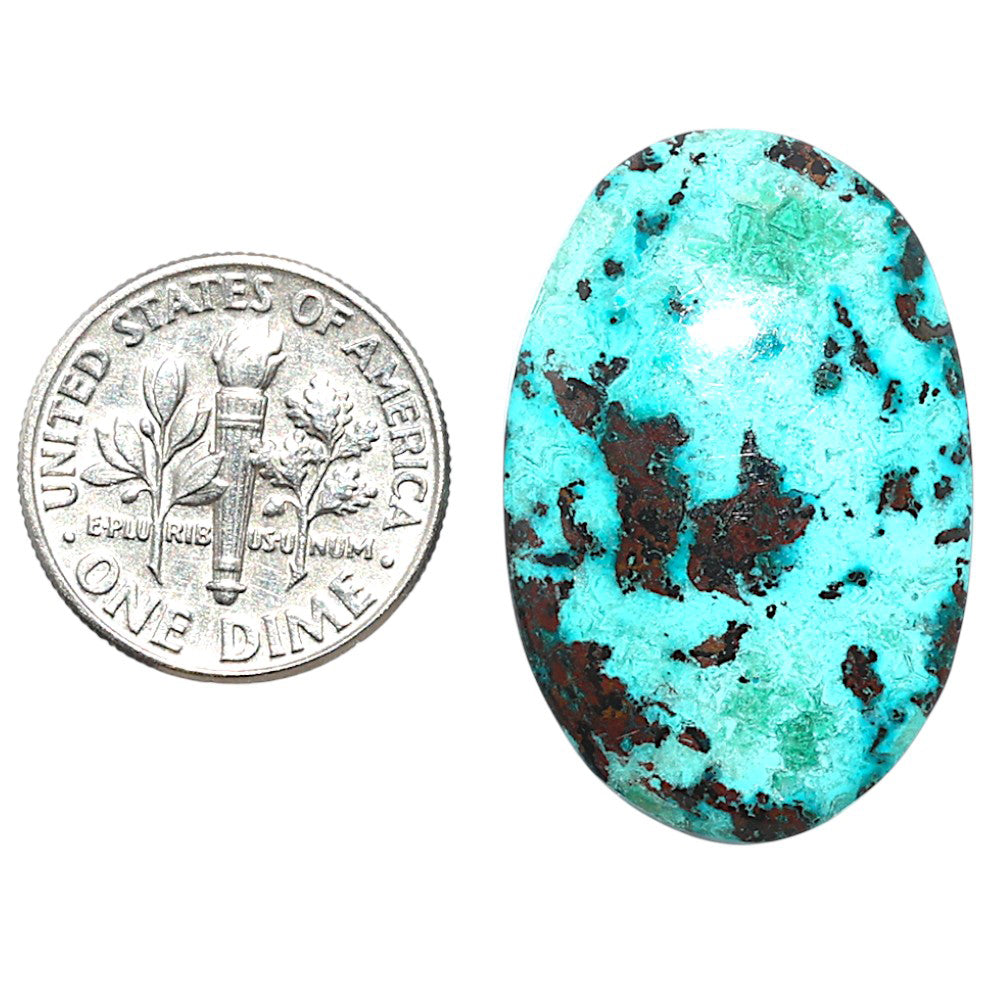 Shattuckite 19.3x29.35x5.5 mm Oval Shape Polished Gemstone LS39-08742