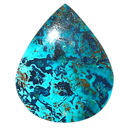 Shattuckite 24.5x29.8x4 mm Pear Shape Polished Gemstone LS39-08743