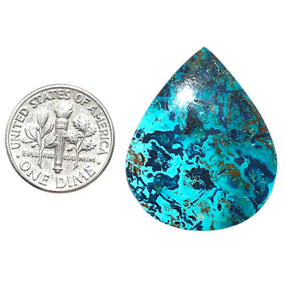 Shattuckite 24.5x29.8x4 mm Pear Shape Polished Gemstone LS39-08743