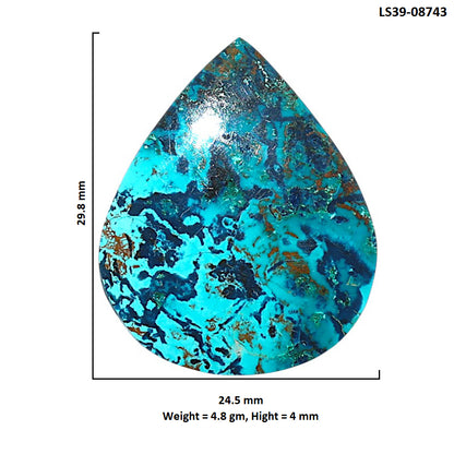 Shattuckite 24.5x29.8x4 mm Pear Shape Polished Gemstone LS39-08743