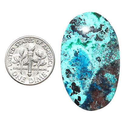 Shattuckite 21.2x35x5 mm Oval Shape Polished Gemstone LS39-08744