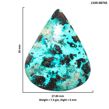 Shattuckite 27.85x35x5 mm Heart Shape Polished Gemstone LS39-08745