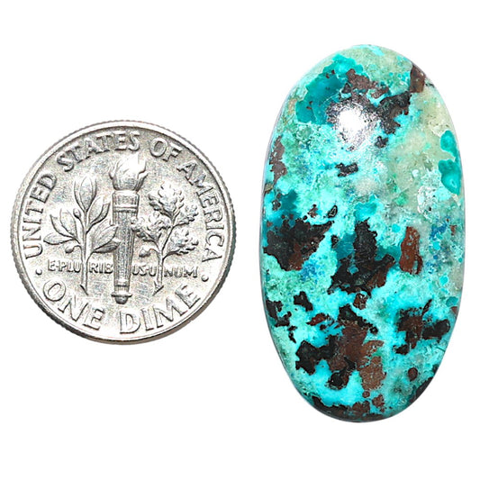 Shattuckite 16.2x29.8x4.5 mm Oval Shape Polished Gemstone LS39-08747