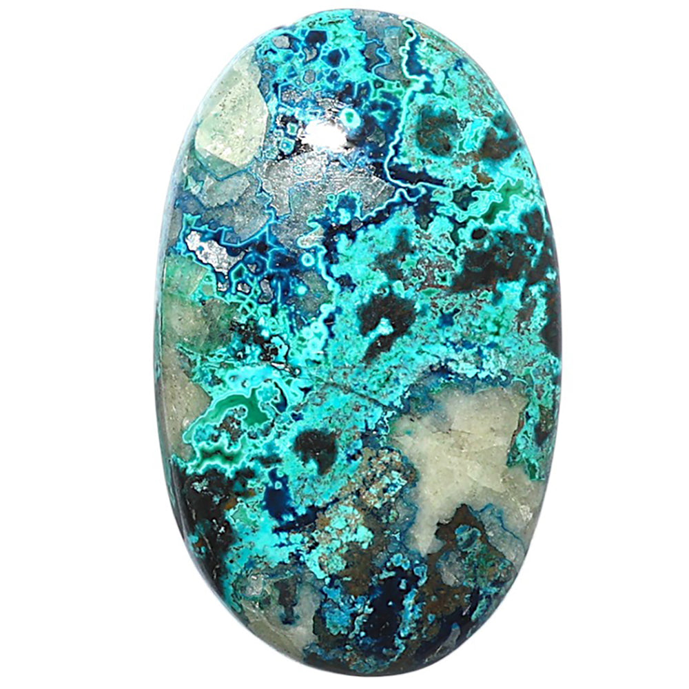 Shattuckite 22.5x36.7x6 mm Oval Shape Polished Gemstone LS39-08748