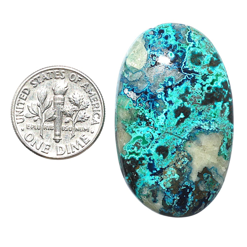 Shattuckite 22.5x36.7x6 mm Oval Shape Polished Gemstone LS39-08748