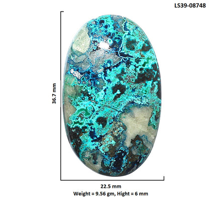 Shattuckite 22.5x36.7x6 mm Oval Shape Polished Gemstone LS39-08748