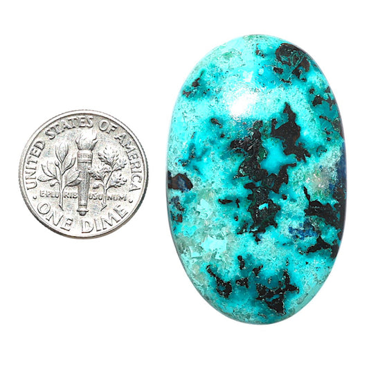 Shattuckite 24.8x39.7x6.5 mm Oval Shape Polished Gemstone LS39-08751