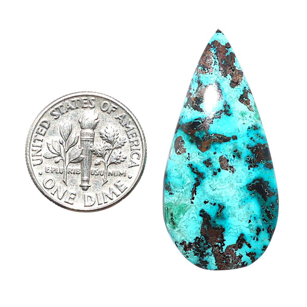 Shattuckite 17x35.3x5 mm Pear Shape Polished Gemstone LS39-08752