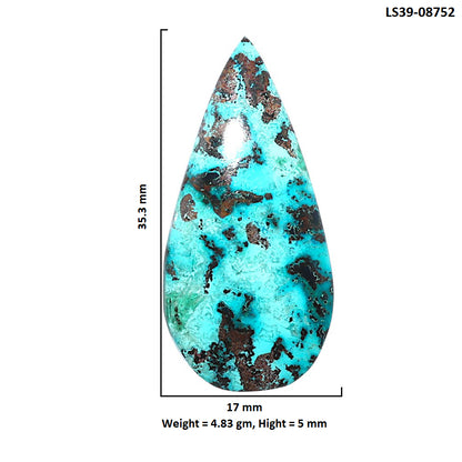 Shattuckite 17x35.3x5 mm Pear Shape Polished Gemstone LS39-08752
