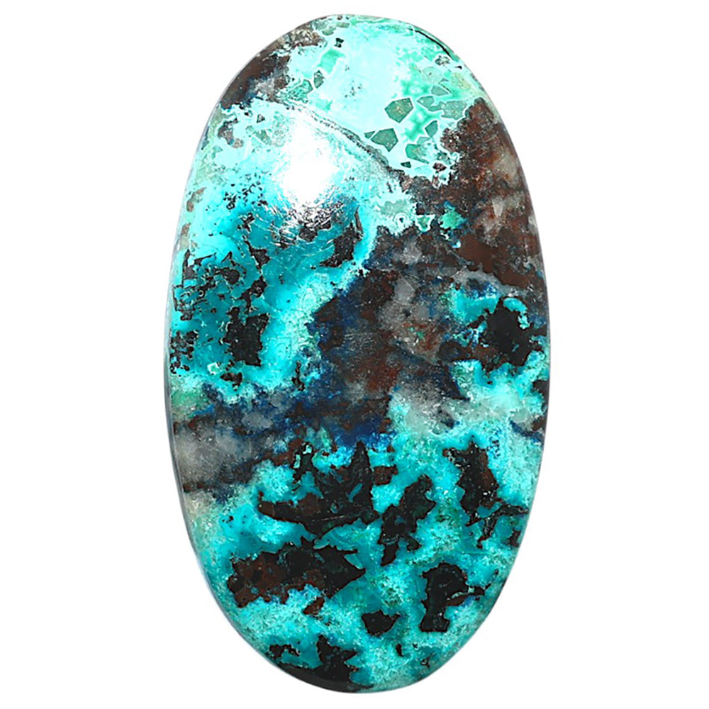 Shattuckite 25.4x44.6x5.3 mm Oval Shape Polished Gemstone LS39-08753