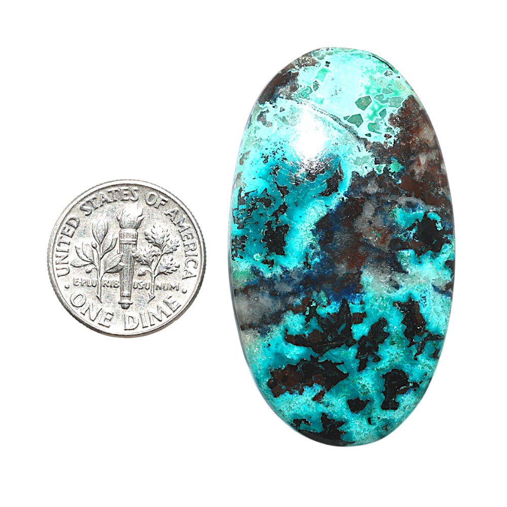 Shattuckite 25.4x44.6x5.3 mm Oval Shape Polished Gemstone LS39-08753