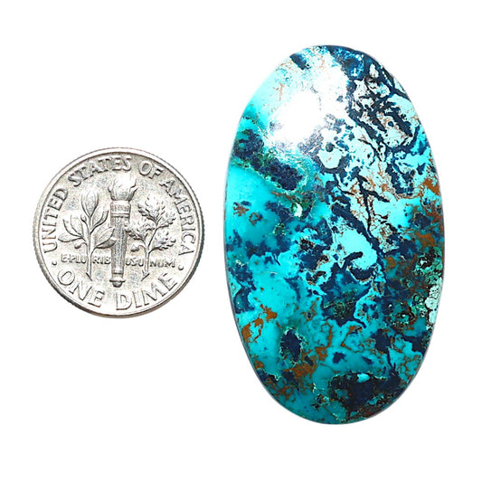 Shattuckite 22.9x39.3x4.7 mm Oval Shape Polished Gemstone LS39-08754