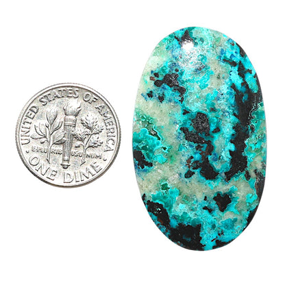 Shattuckite 22.85x37.75x4.5 mm Oval Shape Polished Gemstone LS39-08755