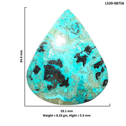 Shattuckite 29.1x34.4x5.5 mm Heart Shape Polished Gemstone LS39-08756