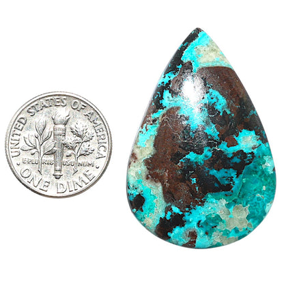 Shattuckite 24.9x36.8x5 mm Pear Shape Polished Gemstone LS39-08757