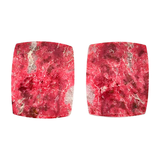 Pink Thulite Pair 17x20.75x4.5 mm Baguette Shape Polished Gemstone LS42-04304
