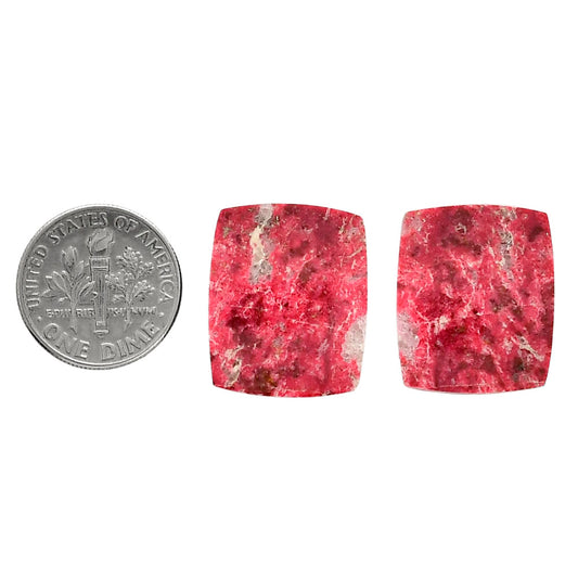 Pink Thulite Pair 17x20.75x4.5 mm Baguette Shape Polished Gemstone LS42-04304
