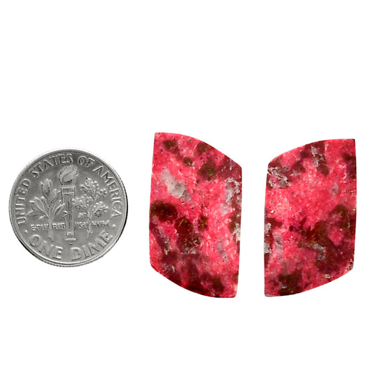 Pink Thulite Pair 14x27.2x4 mm Fancy Shape Polished Gemstone LS42-04305