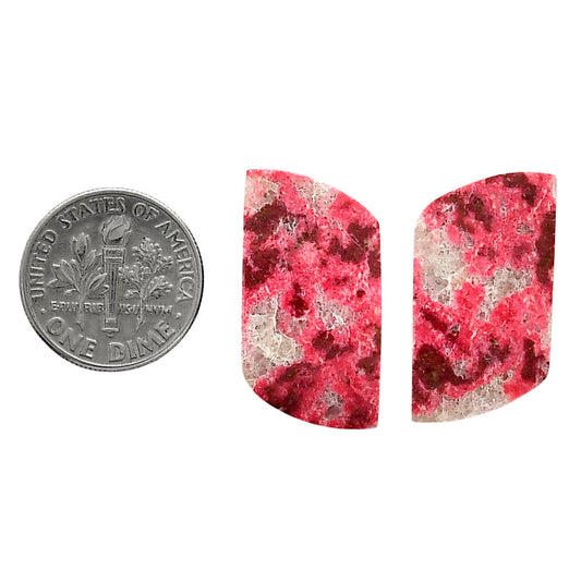 Pink Thulite Pair 13.6x27.8x4 mm Fancy Shape Polished Gemstone LS42-04307