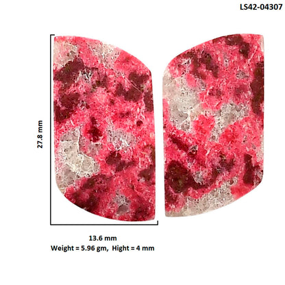 Pink Thulite Pair 13.6x27.8x4 mm Fancy Shape Polished Gemstone LS42-04307