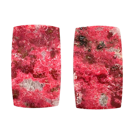 Pink Thulite Pair 14.6x24.6x3.5 mm Baguette Shape Polished Gemstone LS42-04309
