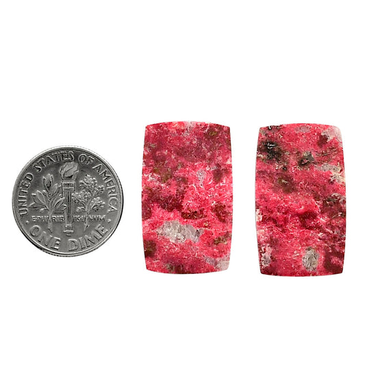 Pink Thulite Pair 14.6x24.6x3.5 mm Baguette Shape Polished Gemstone LS42-04309
