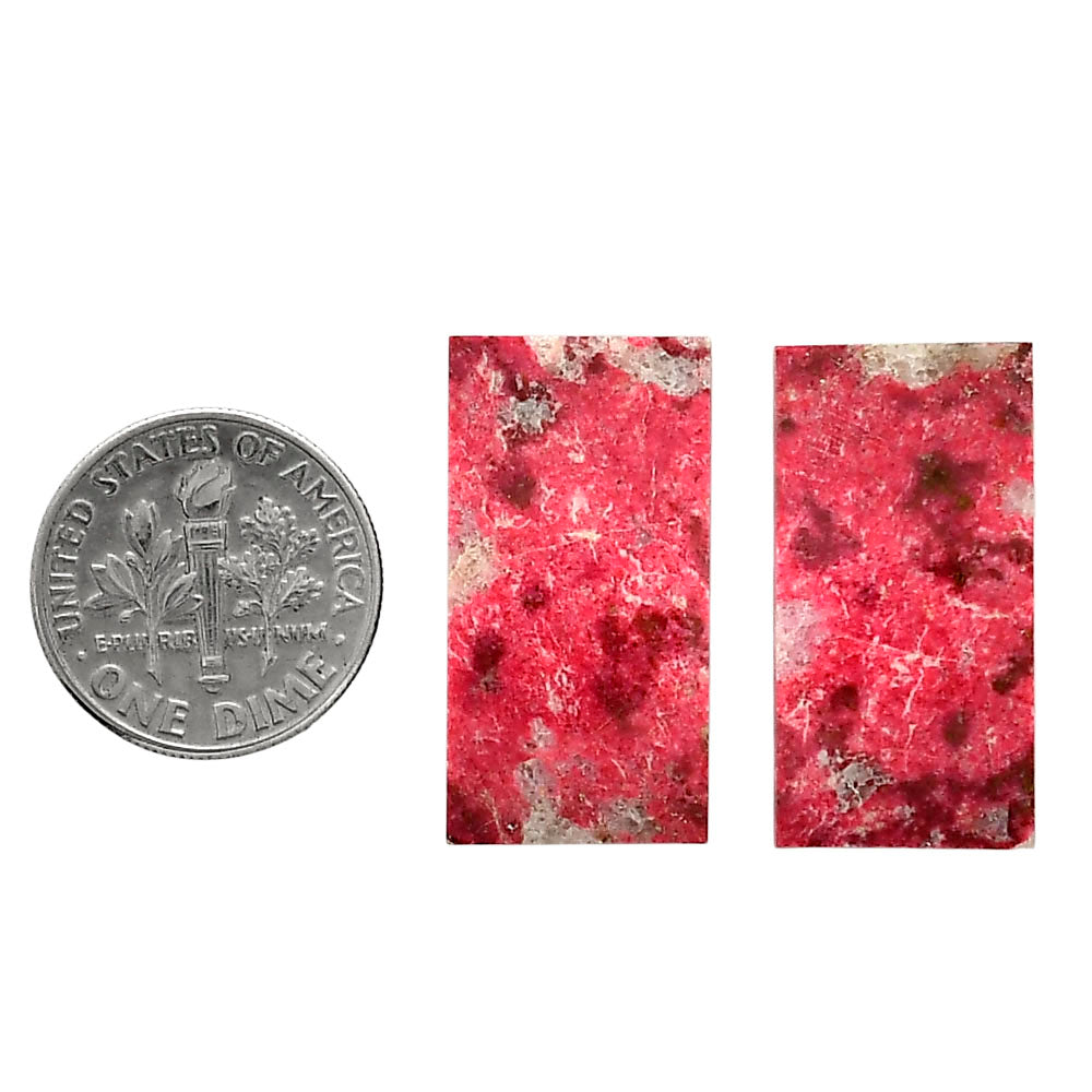 Pink Thulite Pair 13.5x25.8x3.5 mm Baguette Shape Polished Gemstone LS42-04310