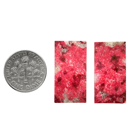 Pink Thulite Pair 13.5x25.8x3.5 mm Baguette Shape Polished Gemstone LS42-04310