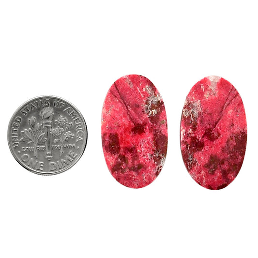 Pink Thulite Pair 15x25.4x4.5 mm Oval Shape Polished Gemstone LS42-04311