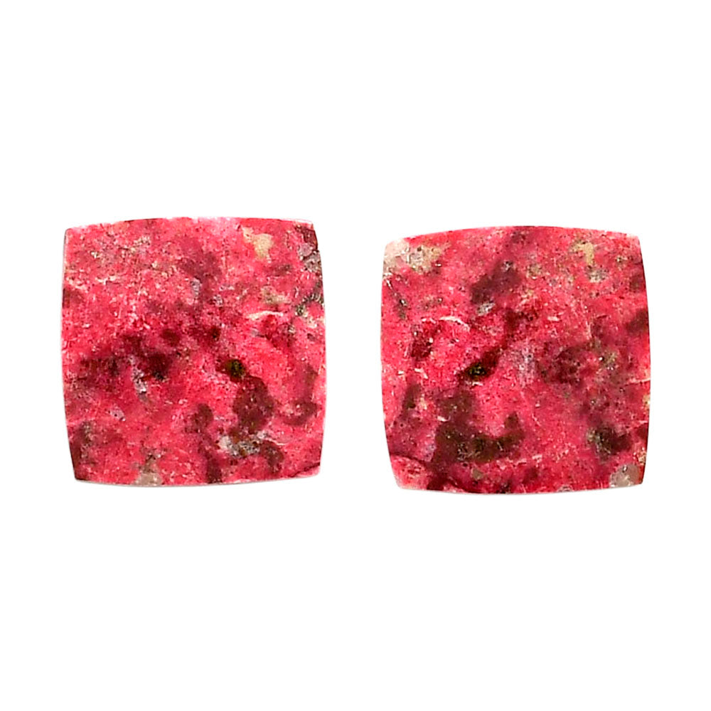 Pink Thulite Pair 18.5x18.6x3.7 mm Baguette Shape Polished Gemstone LS42-04312