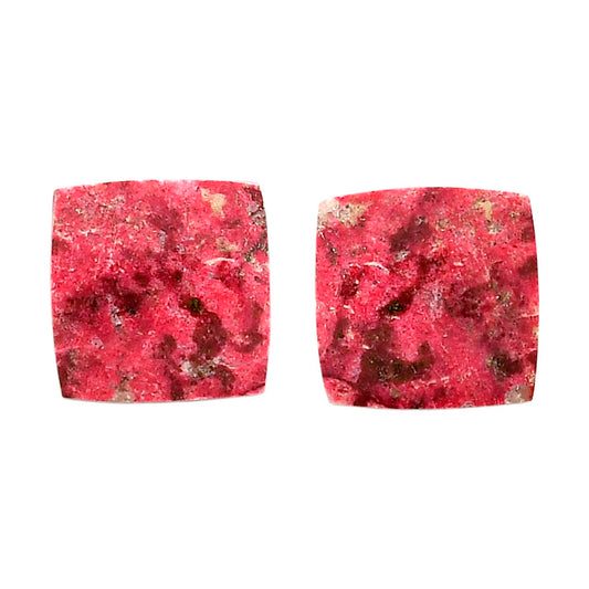 Pink Thulite Pair 18.5x18.6x3.7 mm Baguette Shape Polished Gemstone LS42-04312