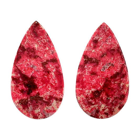 Pink Thulite Pair 15x27.2x3.5 mm Pear Shape Polished Gemstone LS42-04313