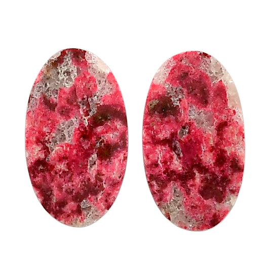 Pink Thulite Pair 13.1x22.8x3.7 mm Oval Shape Polished Gemstone LS42-04316