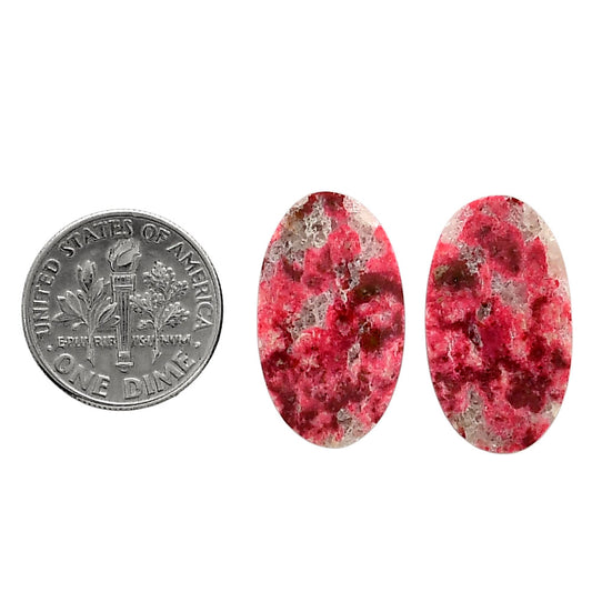 Pink Thulite Pair 13.1x22.8x3.7 mm Oval Shape Polished Gemstone LS42-04316