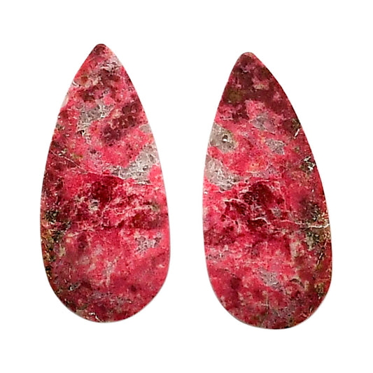 Pink Thulite Pair 12.2x26.4x3.5 mm Pear Shape Polished Gemstone LS42-04317