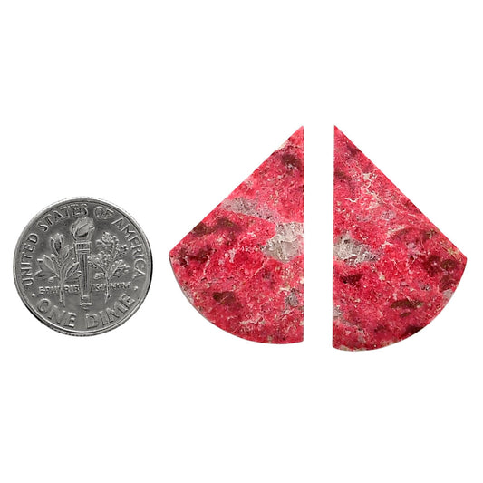 Pink Thulite Pair 17.2x28.5x4.5 mm Fancy Shape Polished Gemstone LS42-04318