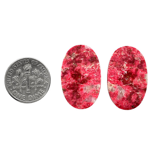 Pink Thulite Pair 15.5x24.8x4 mm Oval Shape Polished Gemstone LS42-04319
