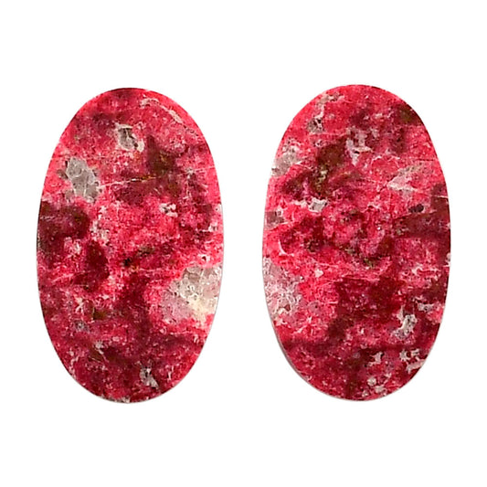 Pink Thulite Pair 14.5x24.5x4 mm Oval Shape Polished Gemstone LS42-04320