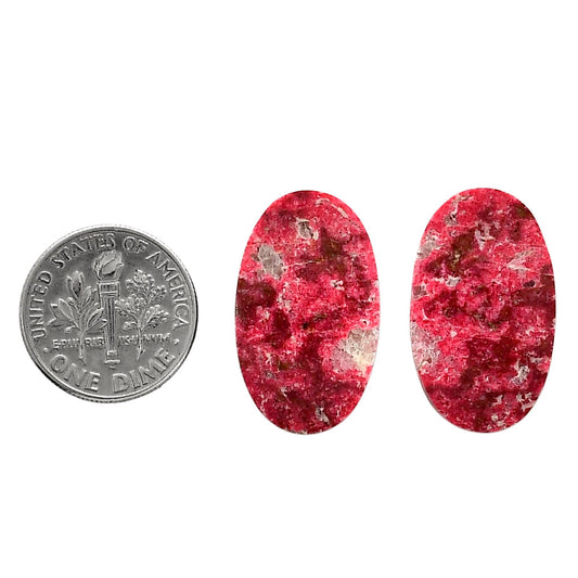 Pink Thulite Pair 14.5x24.5x4 mm Oval Shape Polished Gemstone LS42-04320