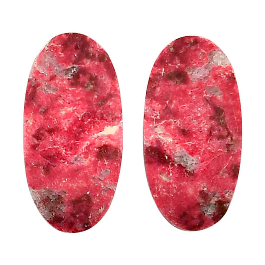 Pink Thulite Pair 14x27.9x4 mm Oval Shape Polished Gemstone LS42-04321