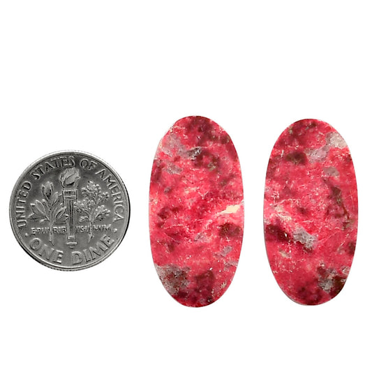 Pink Thulite Pair 14x27.9x4 mm Oval Shape Polished Gemstone LS42-04321