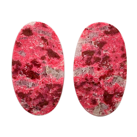 Pink Thulite Pair 15x25.9x4.5 mm Oval Shape Polished Gemstone LS42-04322
