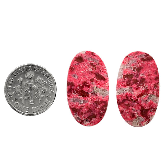 Pink Thulite Pair 15x25.9x4.5 mm Oval Shape Polished Gemstone LS42-04322