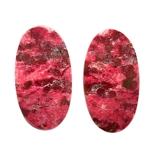 Pink Thulite Pair 14.6x26.6x4 mm Oval Shape Polished Gemstone LS42-04323