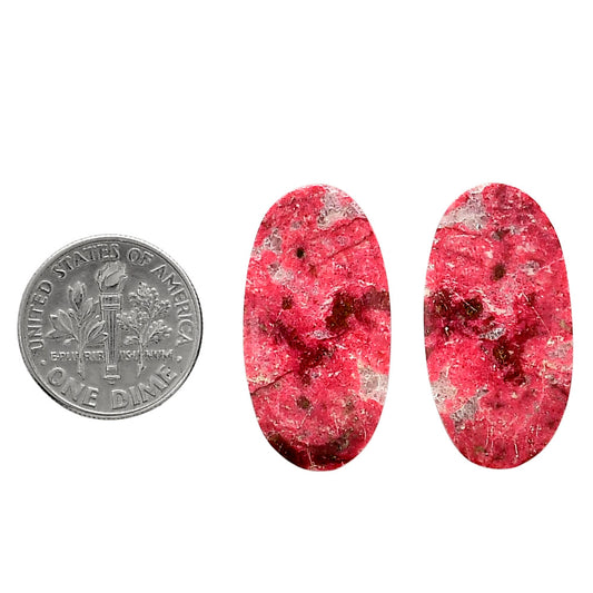Pink Thulite Pair 14.3x27.7x4.4 mm Oval Shape Polished Gemstone LS42-04324