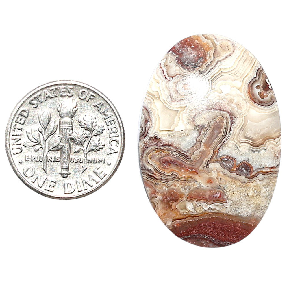 Laguna Lace Agate 21.4x31.7x5.8 mm Oval Shape Polished Gemstone LS45-08859