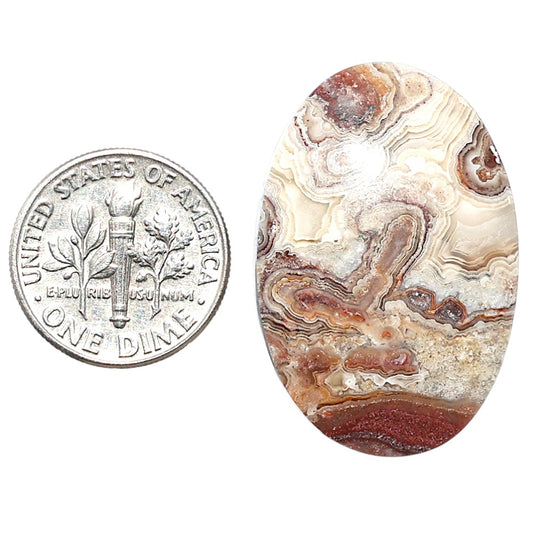 Laguna Lace Agate 21.4x31.7x5.8 mm Oval Shape Polished Gemstone LS45-08859