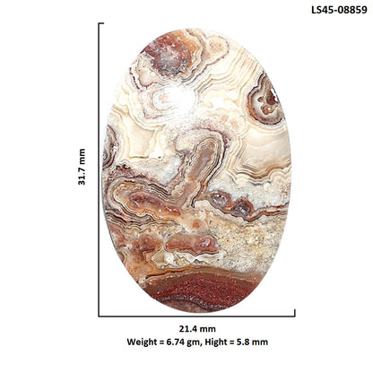 Laguna Lace Agate 21.4x31.7x5.8 mm Oval Shape Polished Gemstone LS45-08859