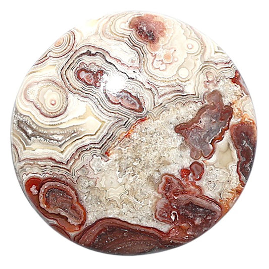 Laguna Lace Agate 28.2x28.2x6 mm Round Shape Polished Gemstone LS45-08863