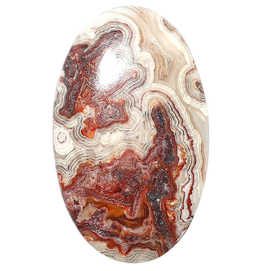 Laguna Lace Agate 23.2x38x4.5 mm Oval Shape Polished Gemstone LS45-08864